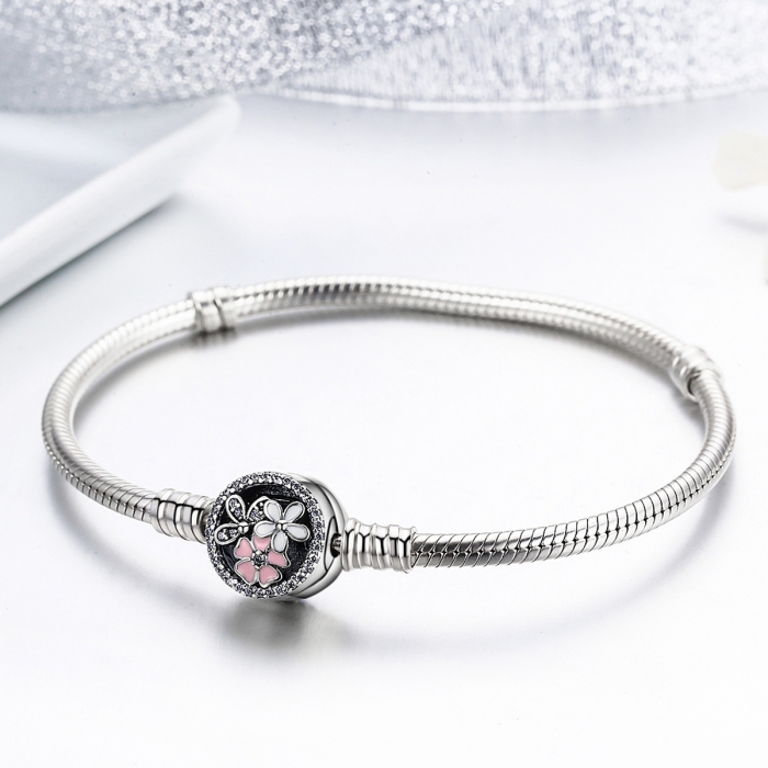 Bratara argint 925 cu floricele si zirconii albe - Be Nature BST0022 [2]