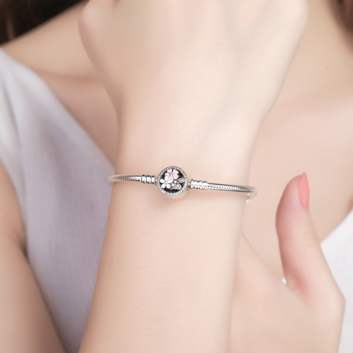 Bratara argint 925 cu floricele si zirconii albe - Be Nature BST0023 [6]