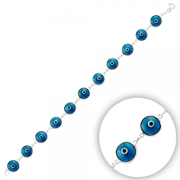 Bratara argint 925 cu margele albastre BTU0115 [2]