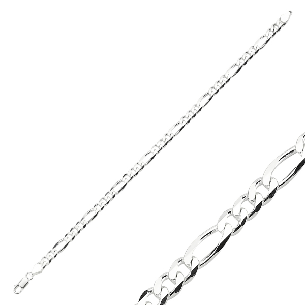 Bratara argint 925 Figaro, Latime: 5,40 mm - BTU0146 [2]