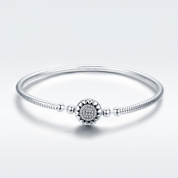 Bratara argint 925 floare cu zirconii albe - Be Nature BST0032 [3]