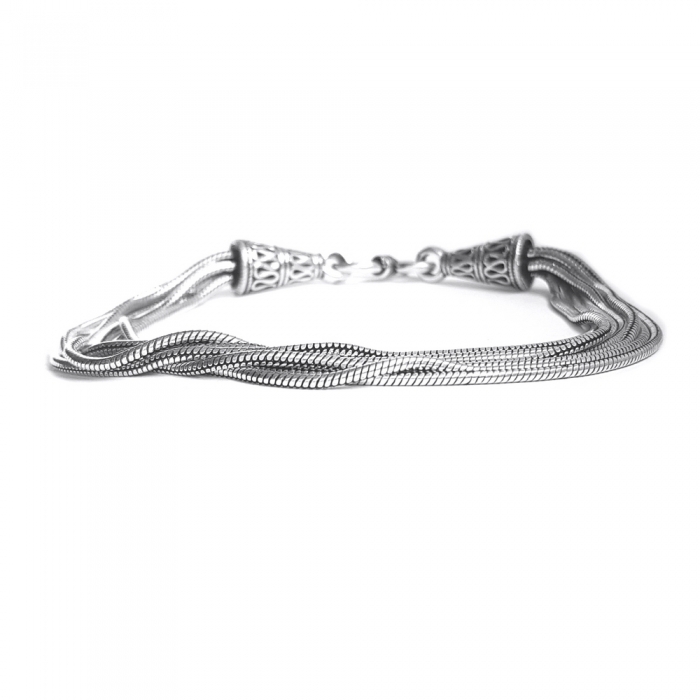 Bratara argint 925 manunchi de lantisoare cu conuri  , Leila [3]