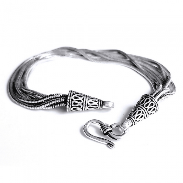 Bratara argint 925 manunchi de lantisoare cu conuri  , Leila [4]