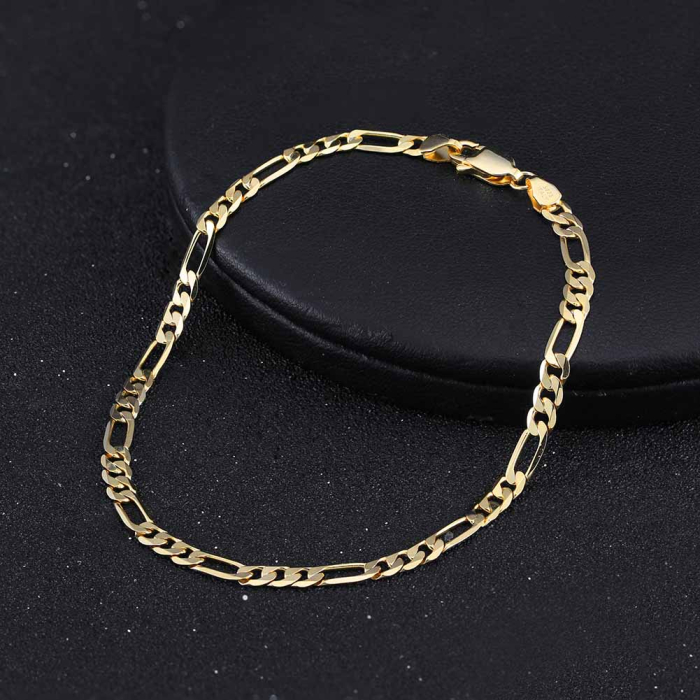 Bratara Figaro argint 925 placata cu aur 14K, 18 cm, 3,3 mm, UNISEX [4]