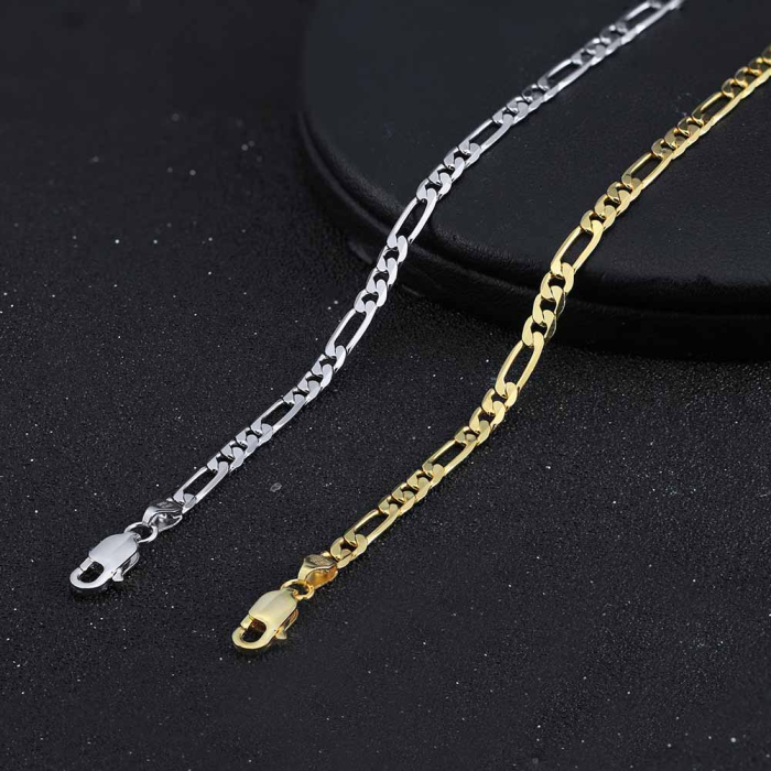 Bratara Figaro argint 925 placata cu aur 14K, 18 cm, 3,3 mm, UNISEX [5]