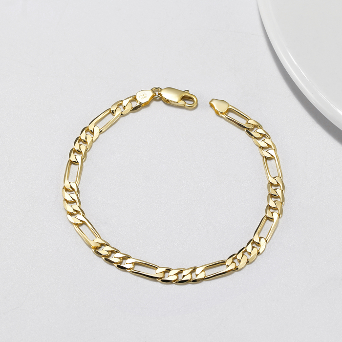 Bratara Figaro argint 925 placata cu aur 14K, 18 cm, 3,3 mm, UNISEX [3]