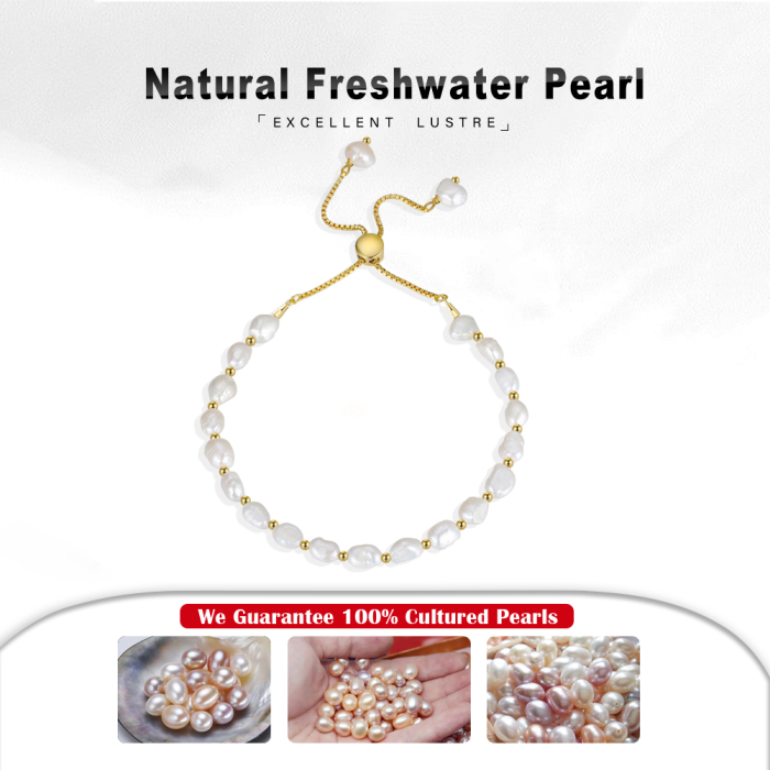 Bratara argint 925 placata cu rodiu cu perle naturale [5]