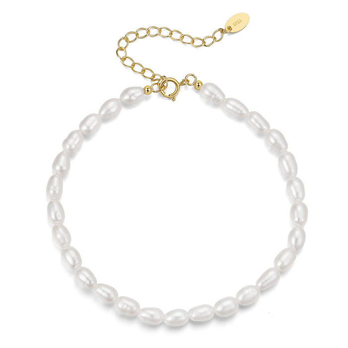 Bratara argint 925 placata cu aur 14K cu perle naturale [1]