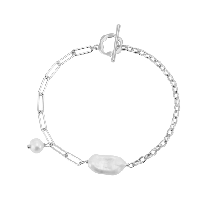 Bratara argint 925 placata cu rodiu cu perle naturale [1]