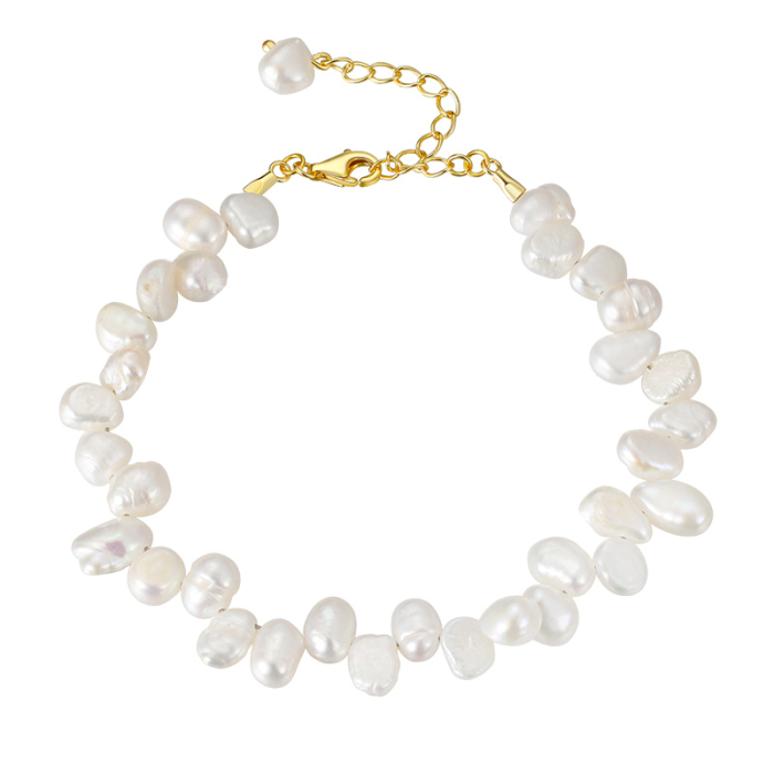 Bratara argint 925 placata cu aur 14K cu perle naturale [1]