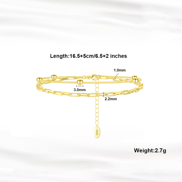 Bratara argint 925 placata cu aur 14K [4]