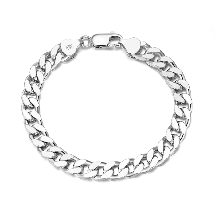 Bratara cubaneza argint 925 placata cu rodiu, 20 cm, 5 mm, UNISEX [1]