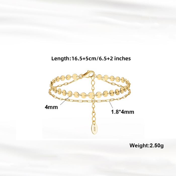 Bratara banuti argint 925 placata cu aur 14K [4]