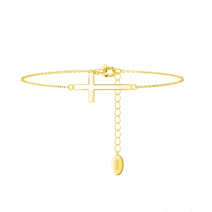 Bratara argint 925  cu cruciulita placata cu aur 14k [1]
