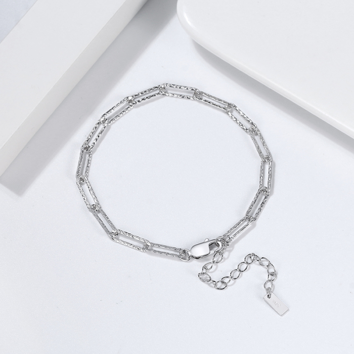 Bratara argint 925 placata cu rodiu, tip agrafa, UNISEX [3]