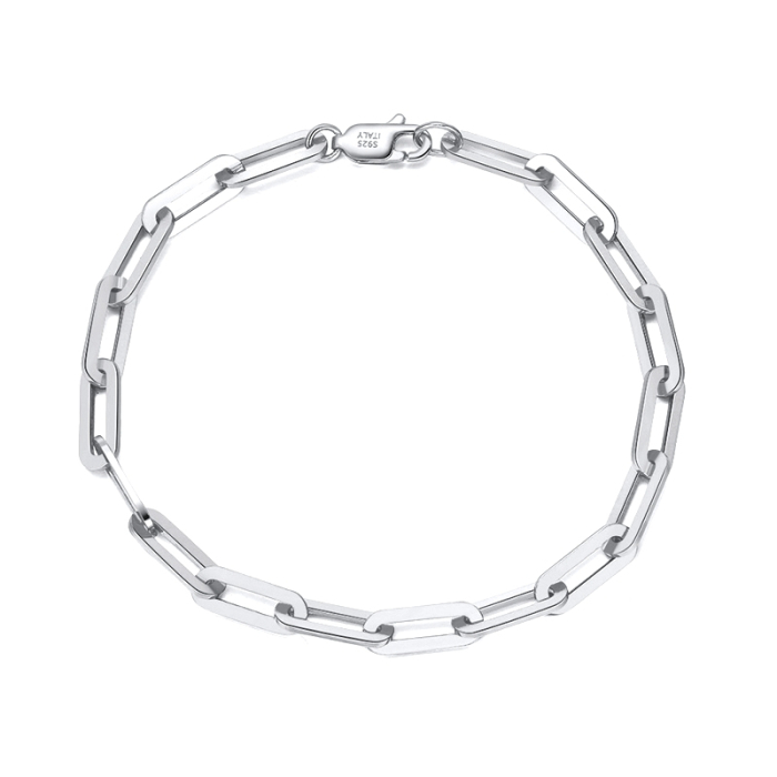 Bratara argint 925 placata cu rodiu, 19 cm, 4,5 mm, tip agrafa, UNISEX [1]