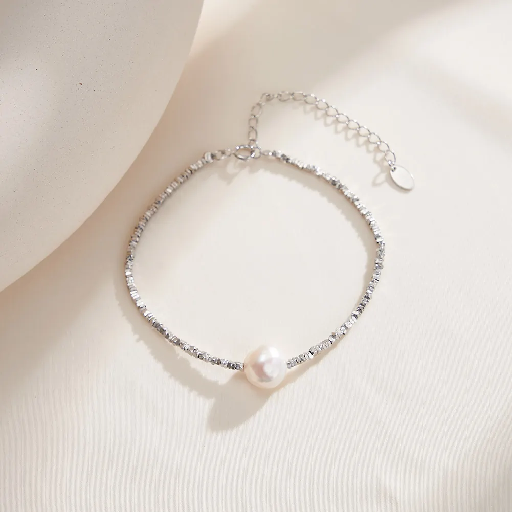 Bratara argint 925 placata cu rodiu cu perle naturale [3]