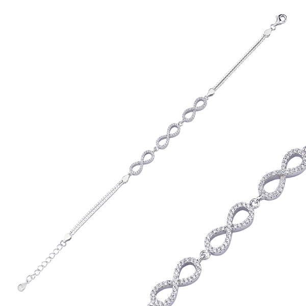 Bratara argint 925 rodiat cu simbolul infinit si zirconii - Infinite You BTU0083 [2]