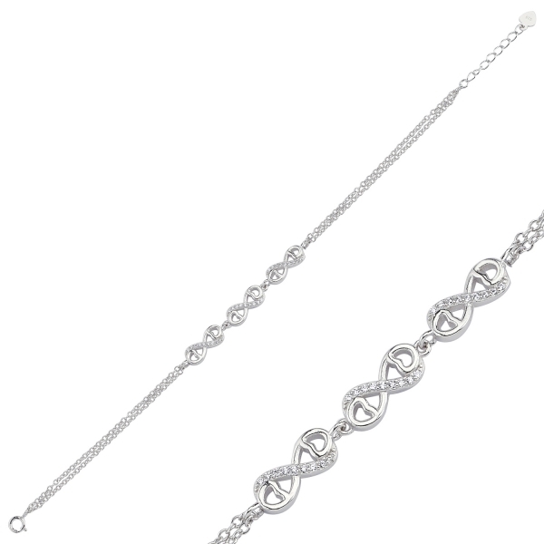 Bratara argint 925 rodiat cu simbolul infinit si zirconii - Infinite You BTU0092 [2]