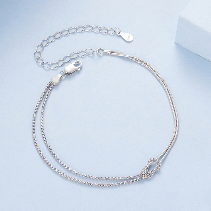 Bratara argint cu 2 lanturi [7]