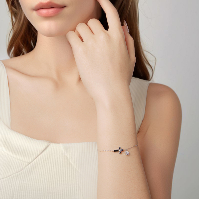 Bratara argint cu Cruce si Steluta [6]