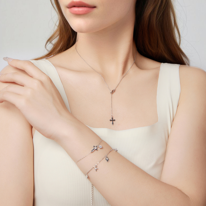 Bratara argint cu Cruce si Steluta [10]