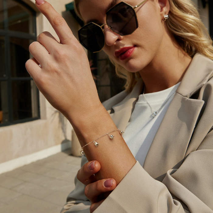 Bratara argint cu flori de margaritar [2]