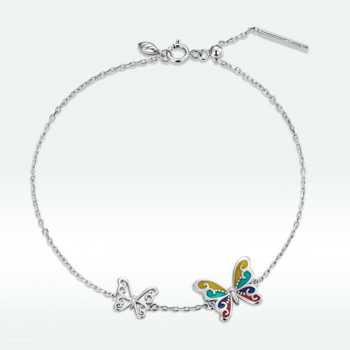 Bratara argint reglabila cu fluturi [15]