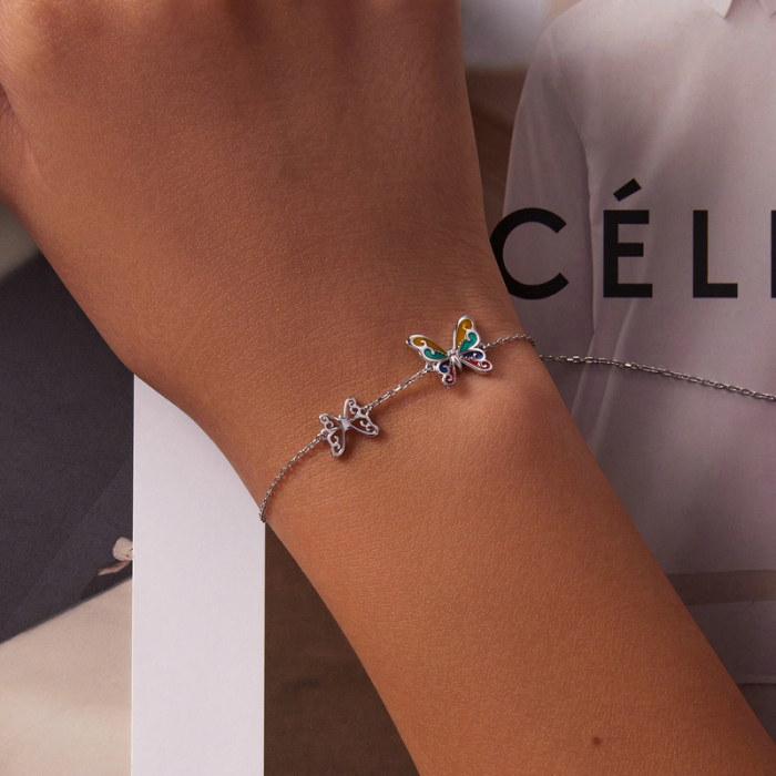 Bratara argint reglabila cu fluturi [2]