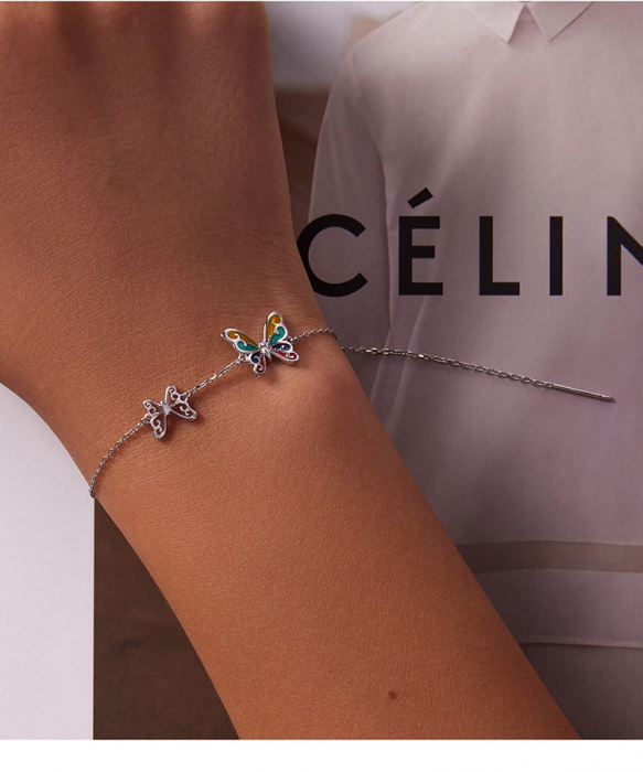 Bratara argint reglabila cu fluturi [13]