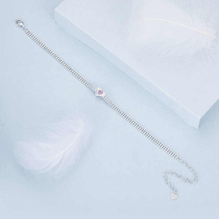 Bratara argint cu inimioara de zirconiu roz [3]