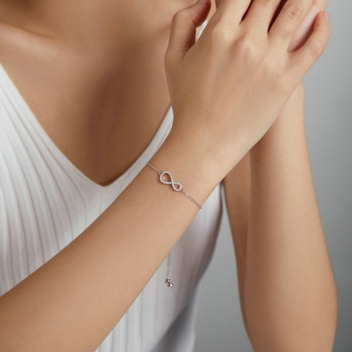 Bratara argint iubire fara sfarsit cu zirconii si infinit [2]