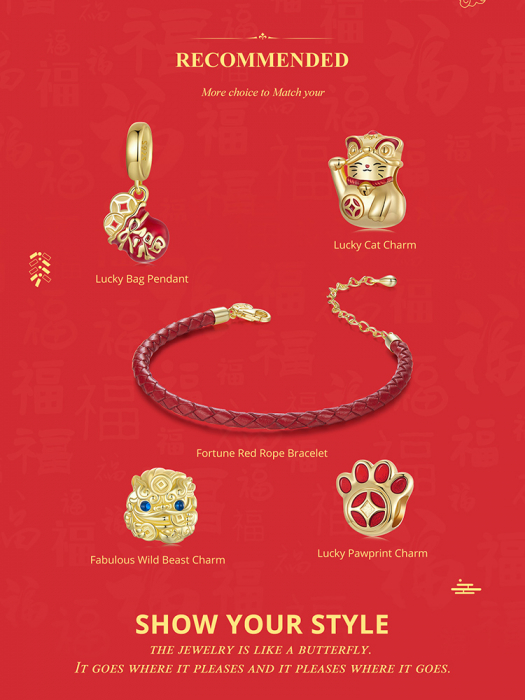 Bratara argint norocoasa cu sfoara rosie [20]