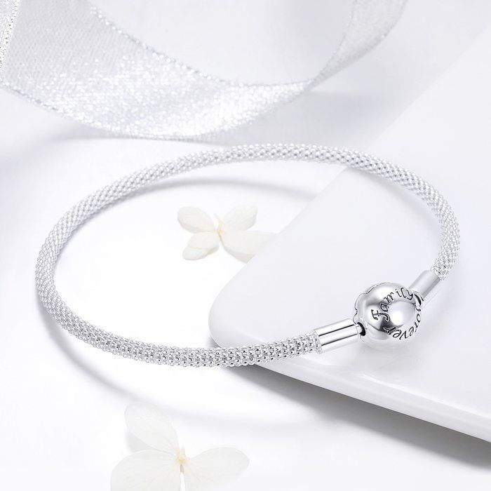 Bratara argint pentru talismane, gravata cu Forever Love [4]