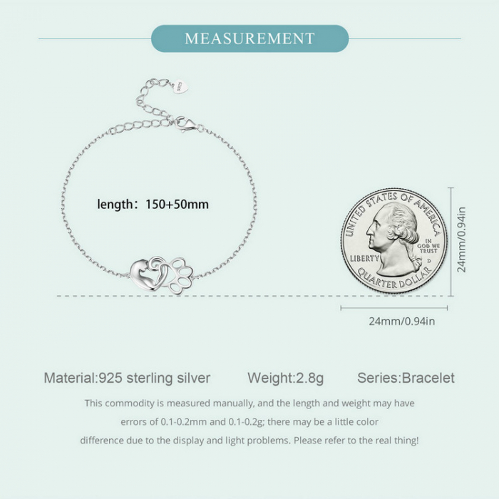 Bratara argint pisica draguta si urma de labuta [12]