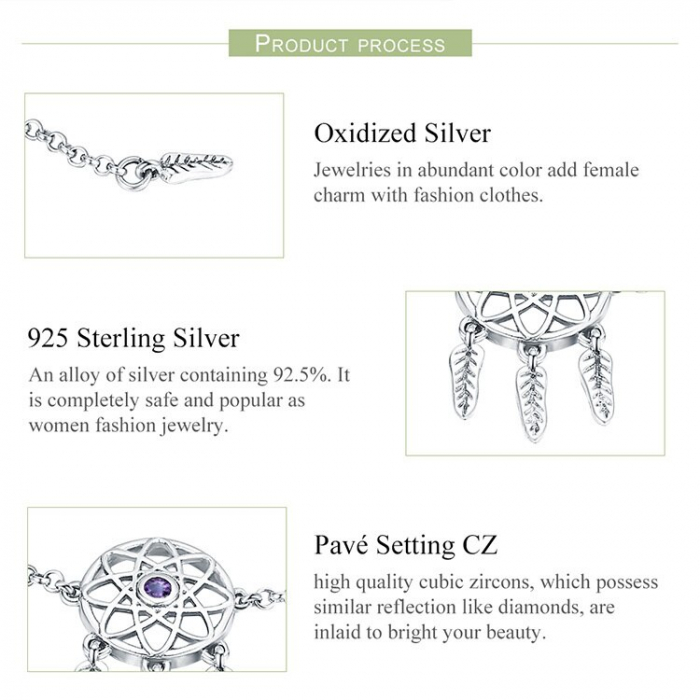 Bratara argint reglabila cu Dream Catcher [5]