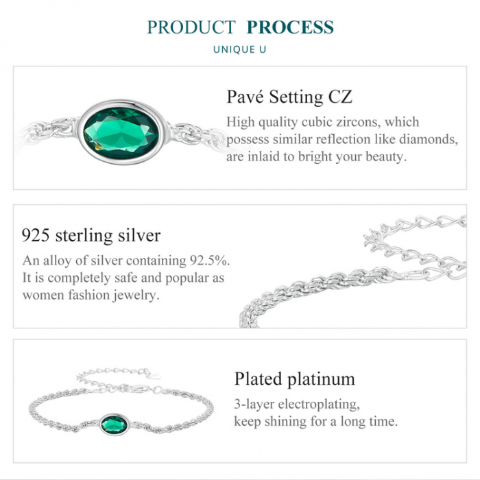Bratara argint zirconiu verde chopard [10]