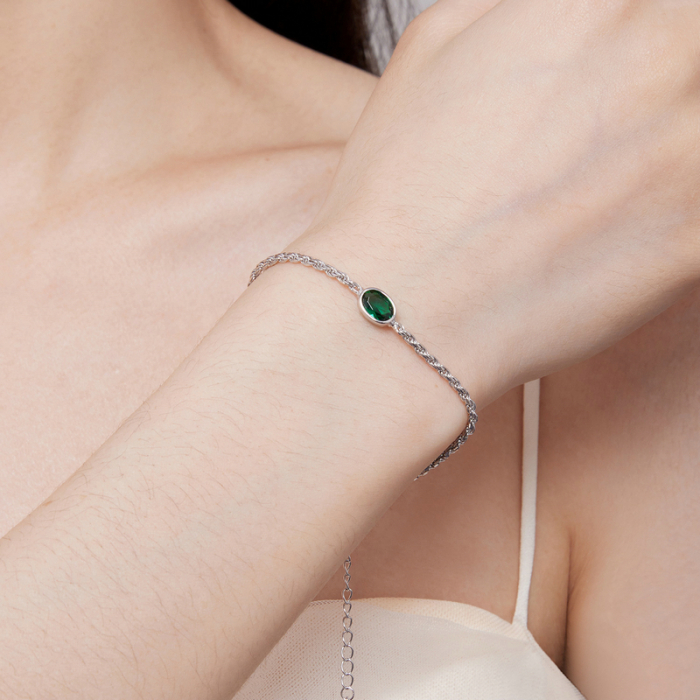 Bratara argint zirconiu verde chopard [4]
