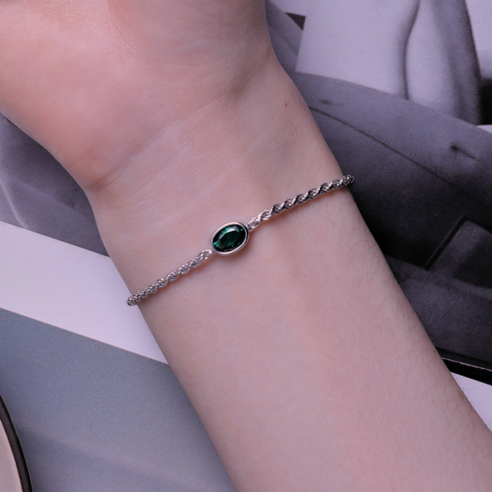 Bratara argint zirconiu verde chopard [7]
