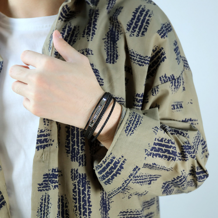 Bratara Cool Man piele si inox [8]