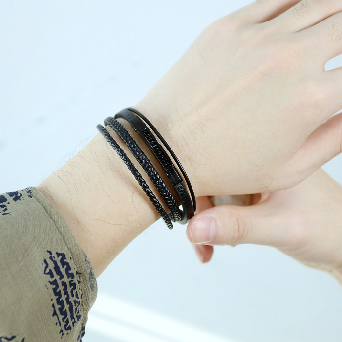 Bratara Cool Man piele si inox [5]