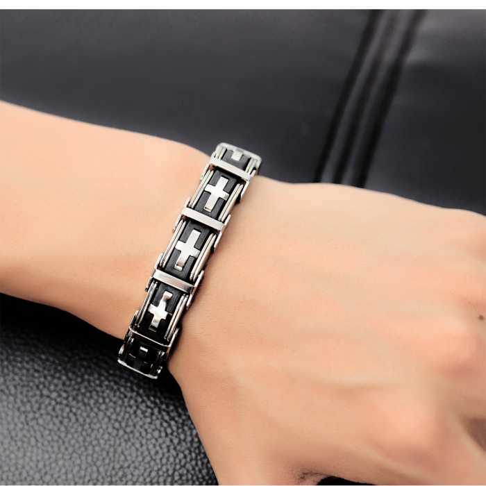 Bratara din inox cu cruciulite [2]