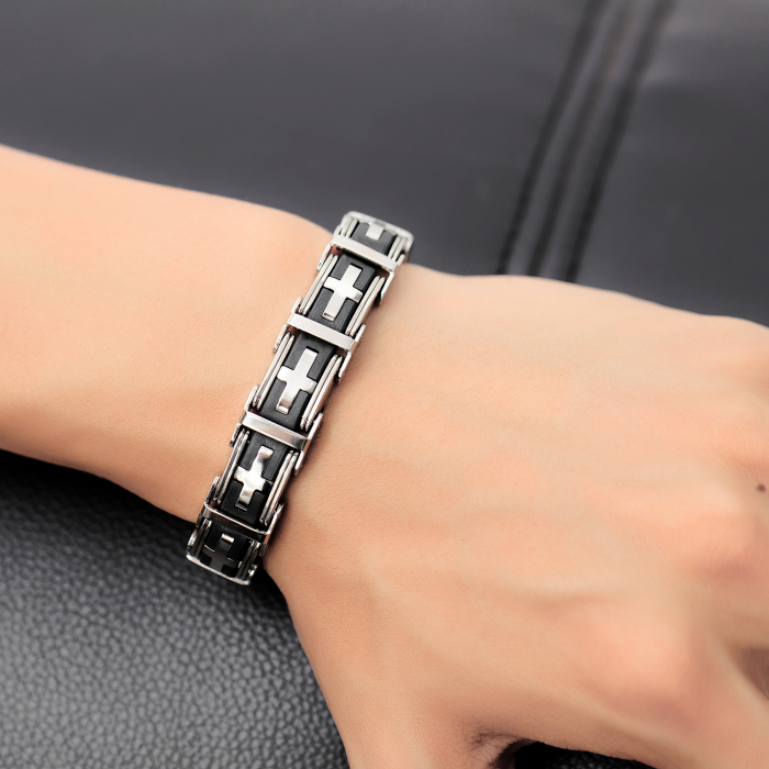 Bratara din inox cu cruciulite [12]