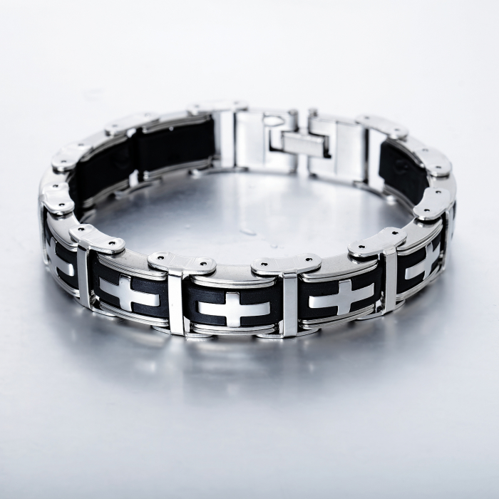 Bratara din inox cu cruciulite [9]