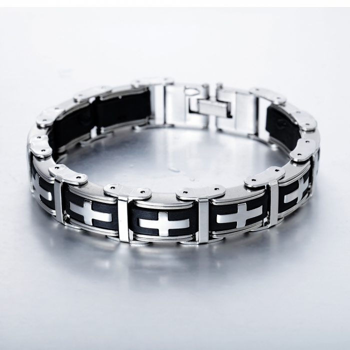 Bratara din inox cu cruciulite [5]
