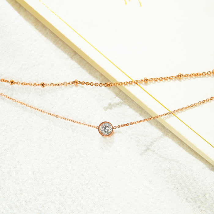 Bratara dubla glezna inox cu zirconiu si bilute [9]