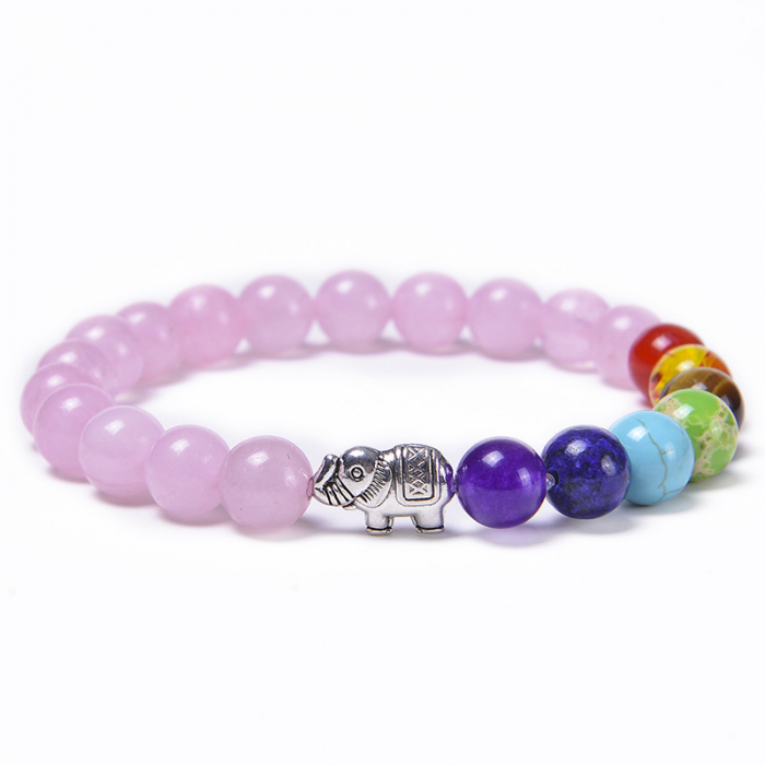 Bratara elastica cu pietre semipretioase si elefant  BLA163 [5]