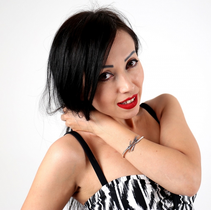 Bratara eleganta din argint 925 cu crengute si o floare - Be Nature [3]