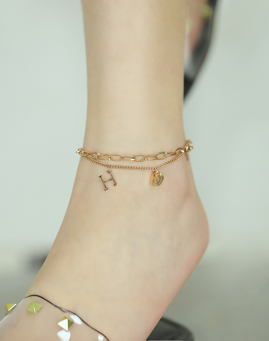 Bratara glezna dubla din inox cu litera H [11]