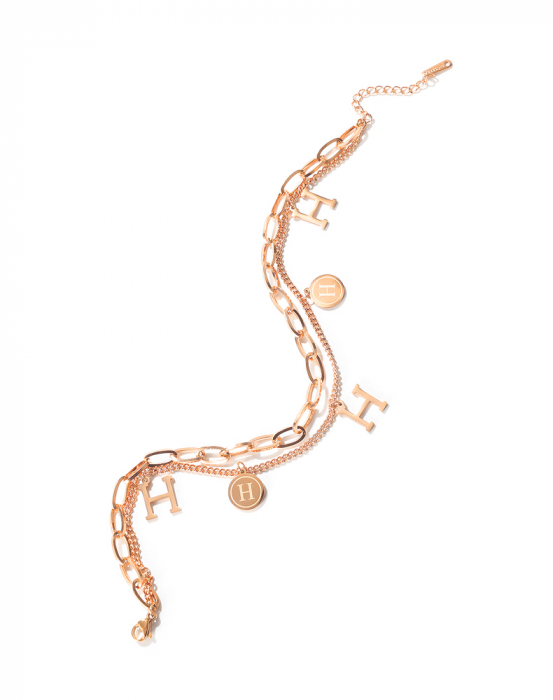 Bratara glezna dubla din inox cu litera H [13]